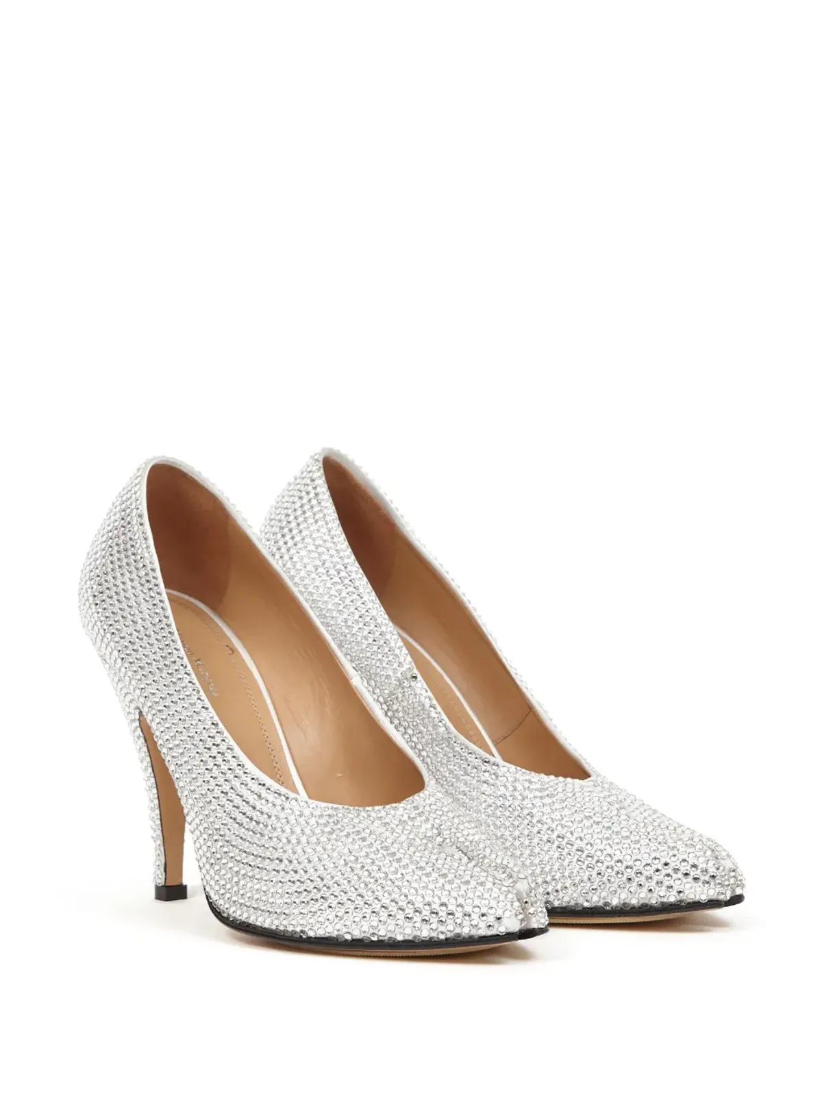 Maison Margiela Tabi rhinestone-embellished pumps - White - 画像2