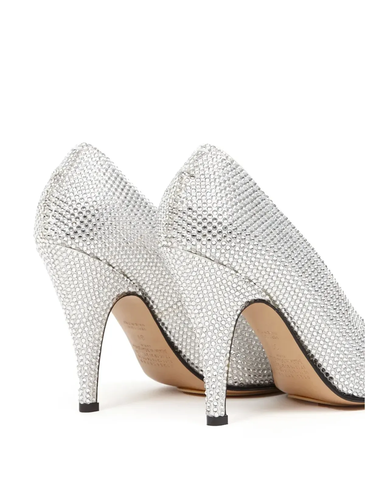 Maison Margiela Tabi rhinestone-embellished pumps - White - 画像4