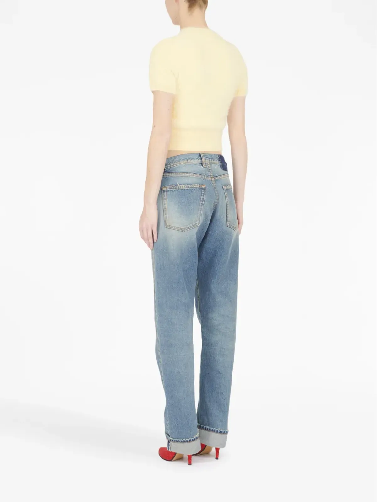 Maison Margiela 半袖ニットクロップトップ - Yellow - 画像5