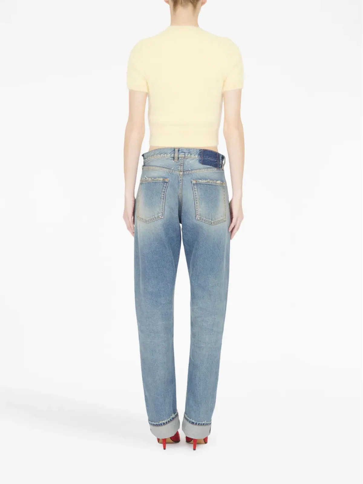 Maison Margiela 半袖ニットクロップトップ - Yellow - 画像4