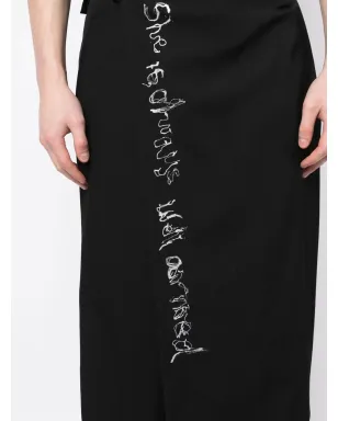 Yohji Yamamoto ラップデザイン ウール クロップドパンツ ブラック - サムネイル5