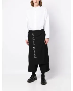 Yohji Yamamoto ラップデザイン ウール クロップドパンツ ブラック - サムネイル2