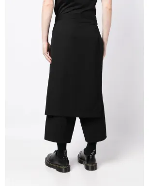Yohji Yamamoto ラップデザイン ウール クロップドパンツ ブラック - サムネイル4
