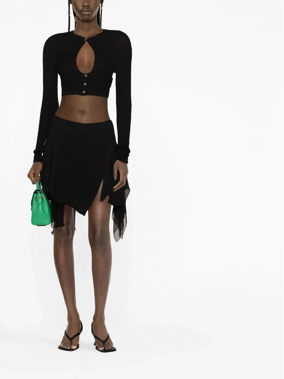 Versace アシンメトリックプリーツスカート - 画像2