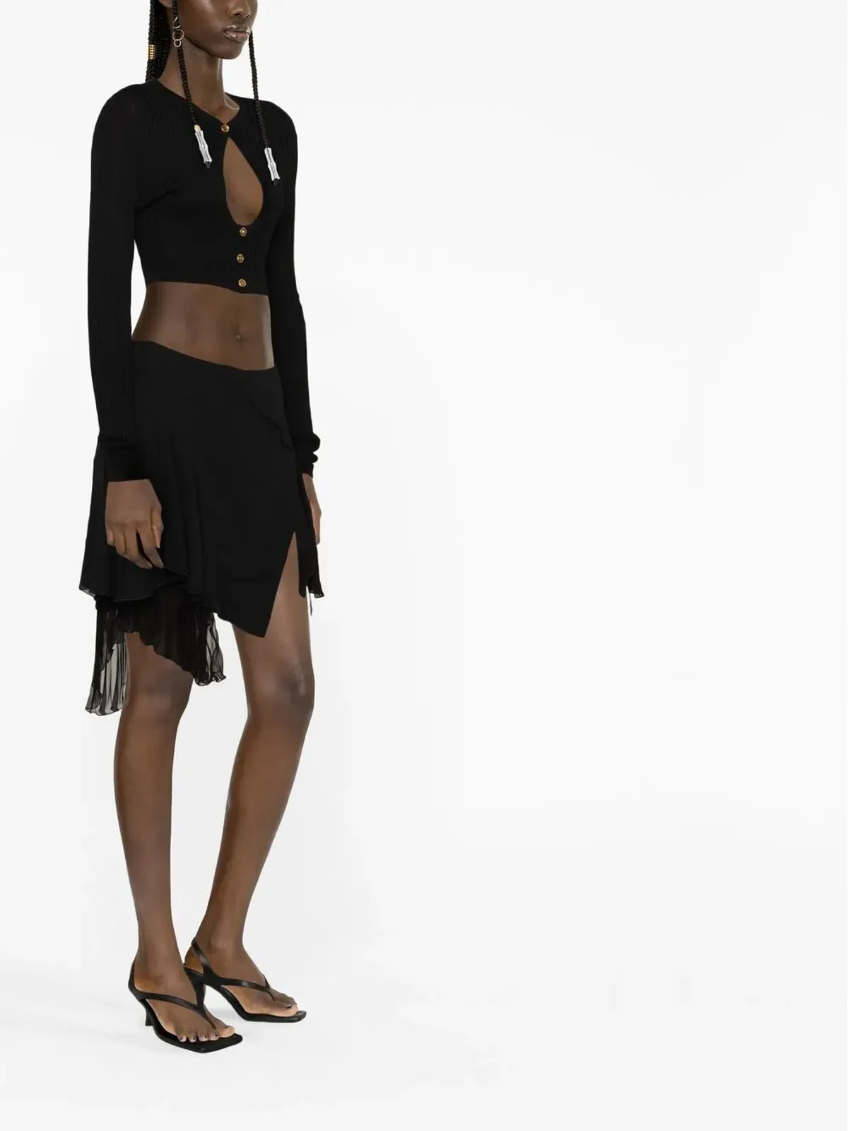 Versace アシンメトリックプリーツスカート - 画像3