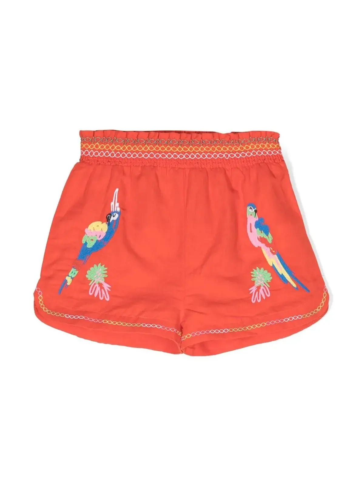 Stella McCartney Kids 刺繍パロット柄カジュアルショーツ - 画像1