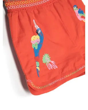 Stella McCartney Kids 刺繍パロット柄カジュアルショーツ - サムネイル3