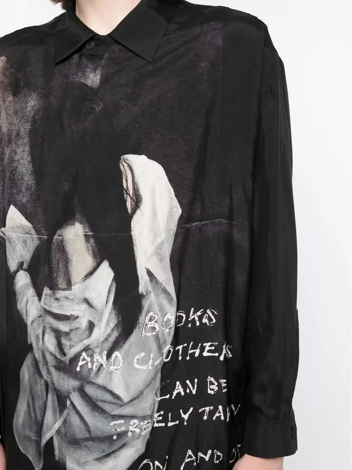 Yohji Yamamoto グラフィックプリント長袖シャツ - 画像5