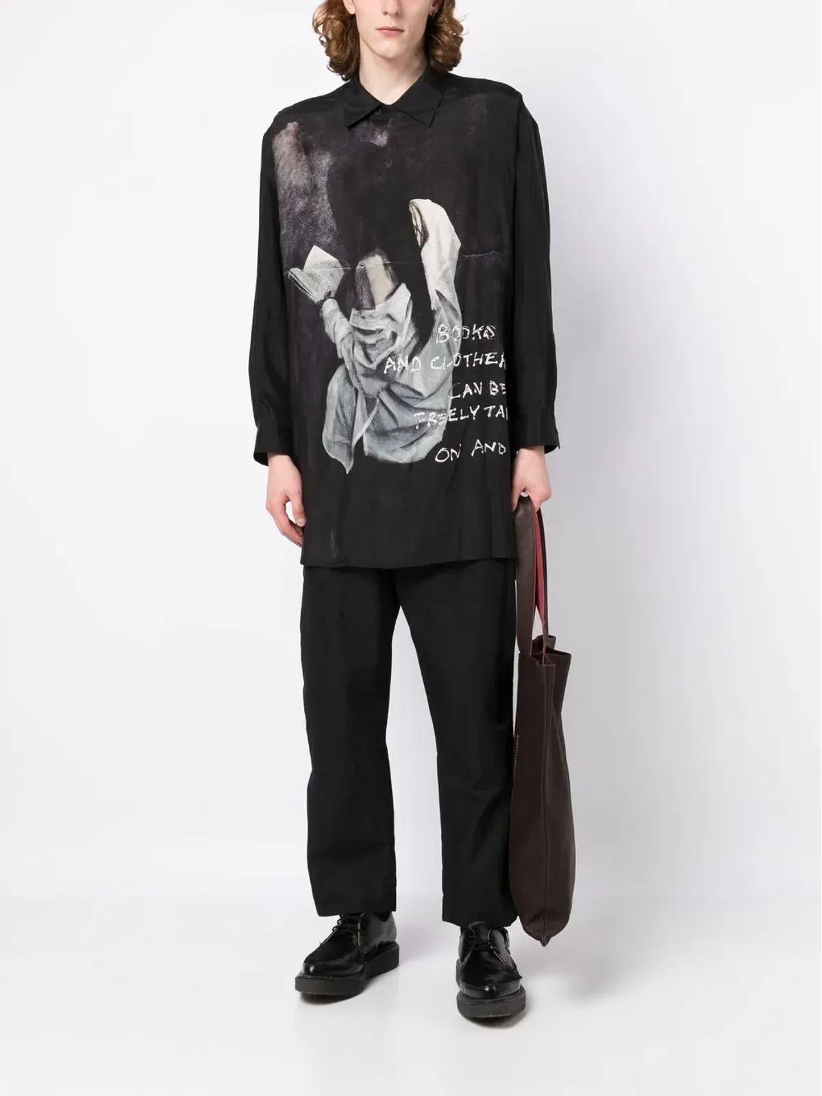 Yohji Yamamoto グラフィックプリント長袖シャツ - 画像2