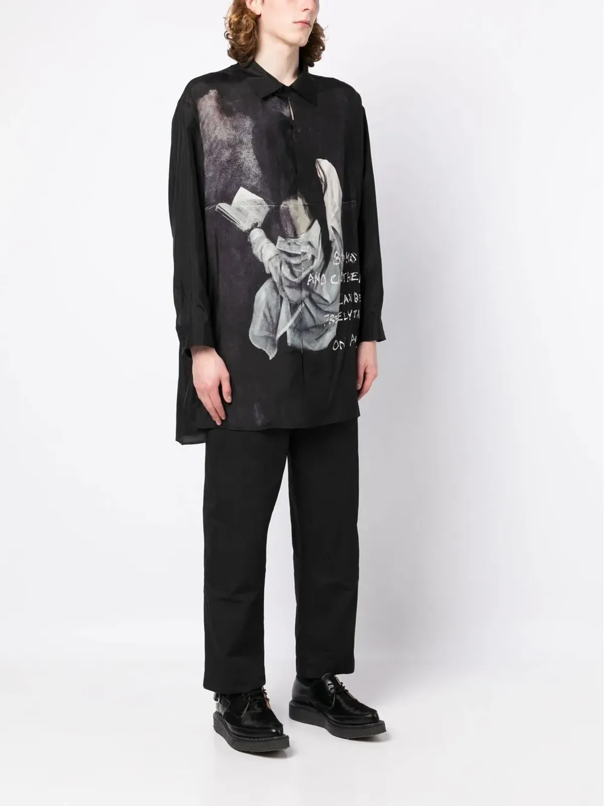 Yohji Yamamoto グラフィックプリント長袖シャツ - 画像3