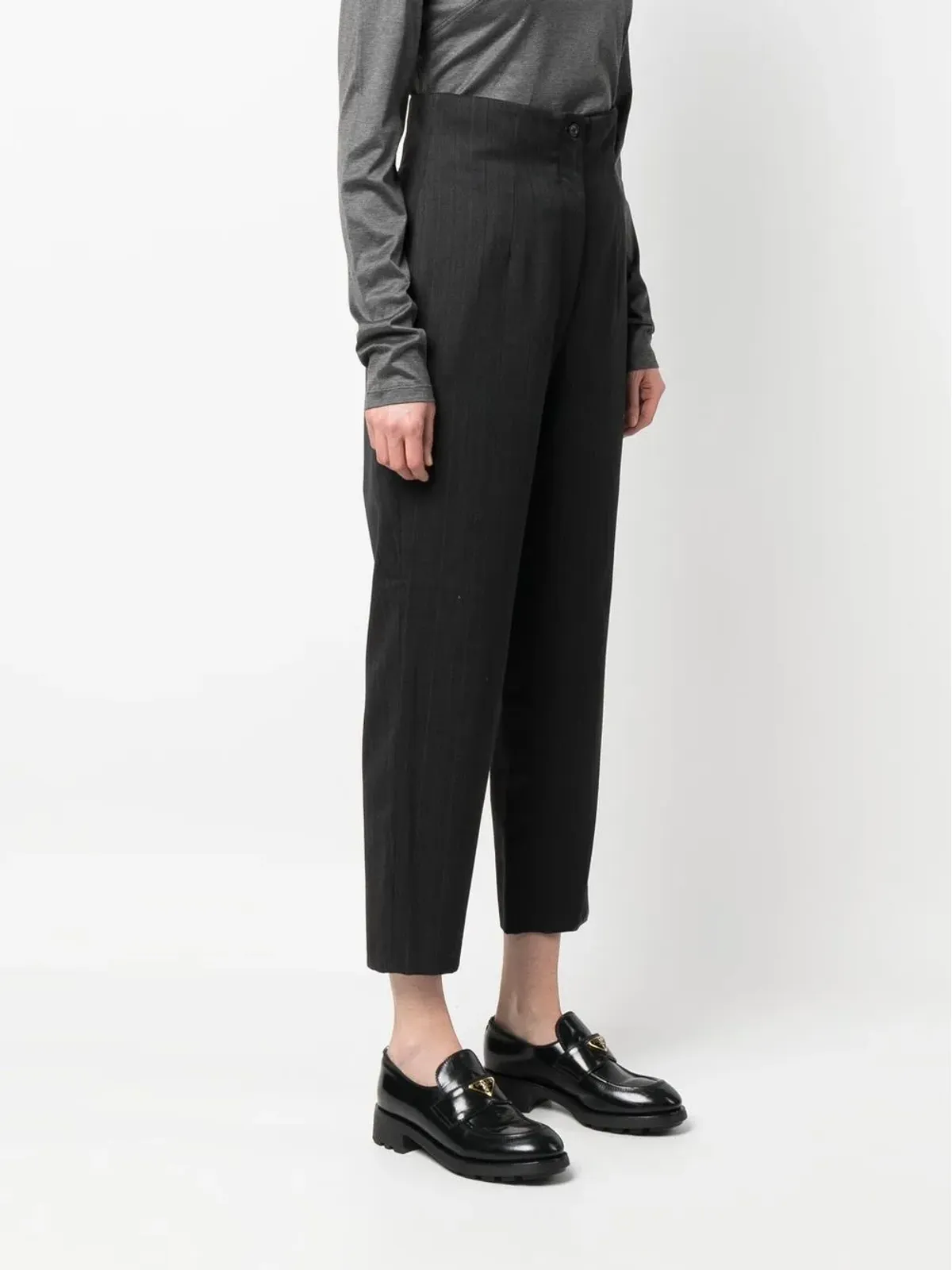 Dolce & Gabbana Pre-Owned ビンテージ 1990年代 ハイウエスト クロップドパンツ - グレー - 画像3