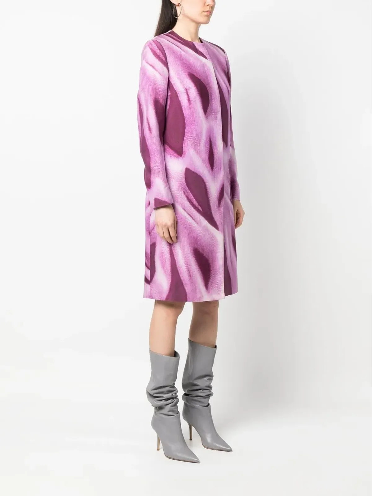 Versace Pre-Owned 1990年代プリント ラウンドネック コート - 画像3