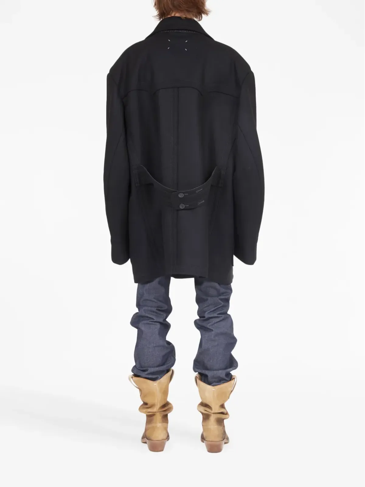 Maison Margiela ダブルブレスト ウールブレンド コート - 画像4