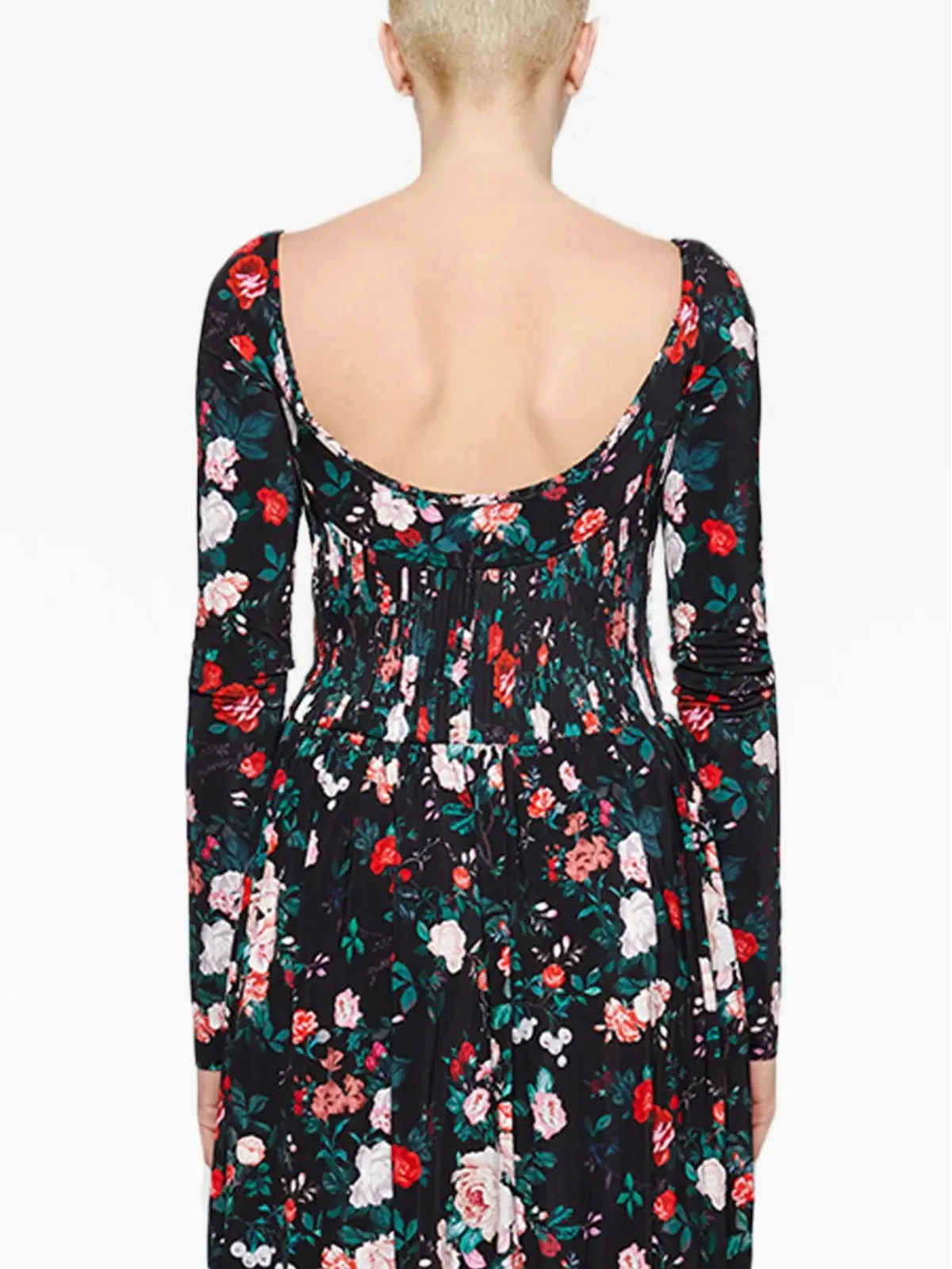 Rabanne ローズプリント マキシドレス - 画像4