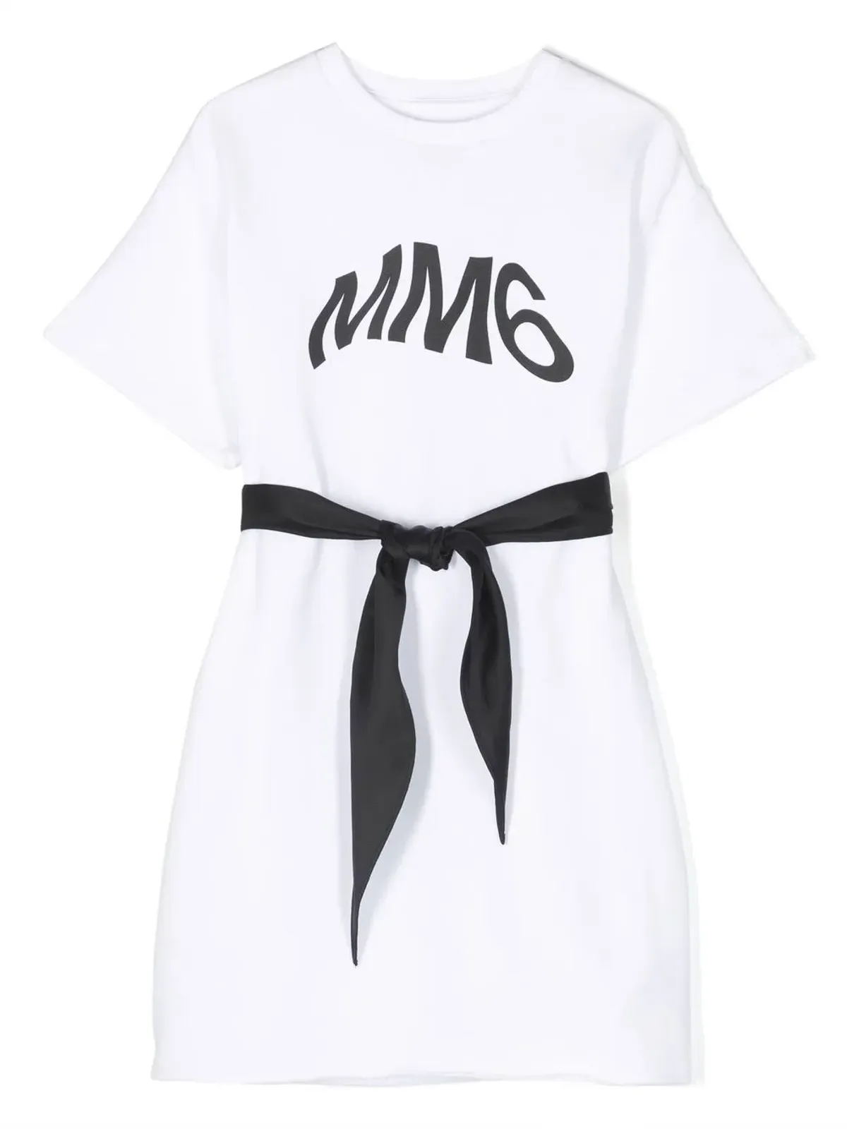 MM6 Maison Margiela Kids ロゴプリント ベルト付き Tシャツ - 画像1