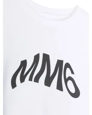 MM6 Maison Margiela Kids ロゴプリント ベルト付き Tシャツ - サムネイル3