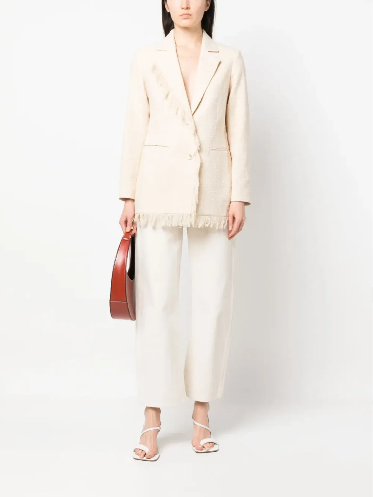 Rodebjer フリンジエッジのシングルブレストブレザー - Neutrals - 画像2