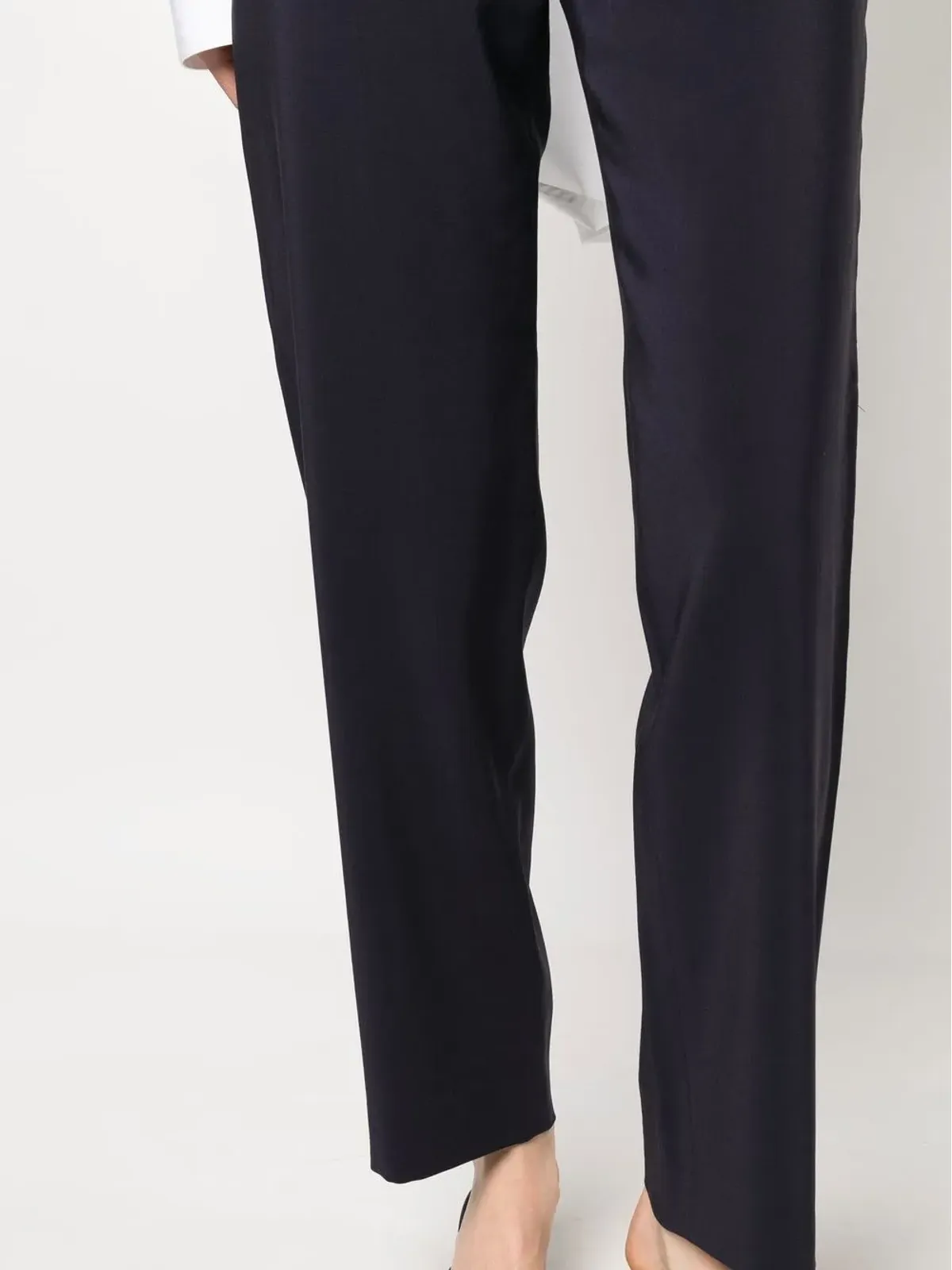 Giorgio Armani Pre-Owned ウール混紡スリムカットパンツ - 画像5
