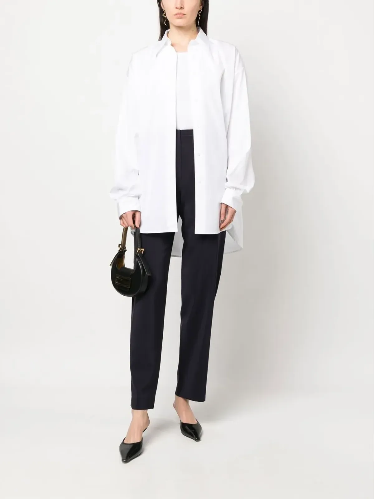 Giorgio Armani Pre-Owned ウール混紡スリムカットパンツ - 画像2