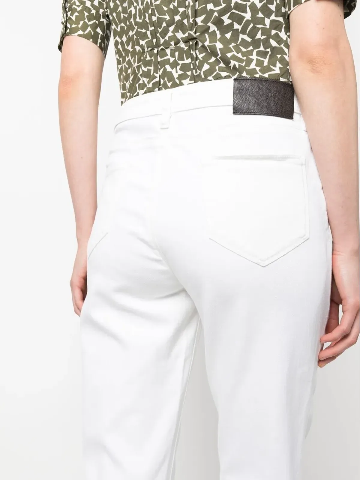 Prada Pre-Owned 2000s クロップドジーンズ - White - 画像5