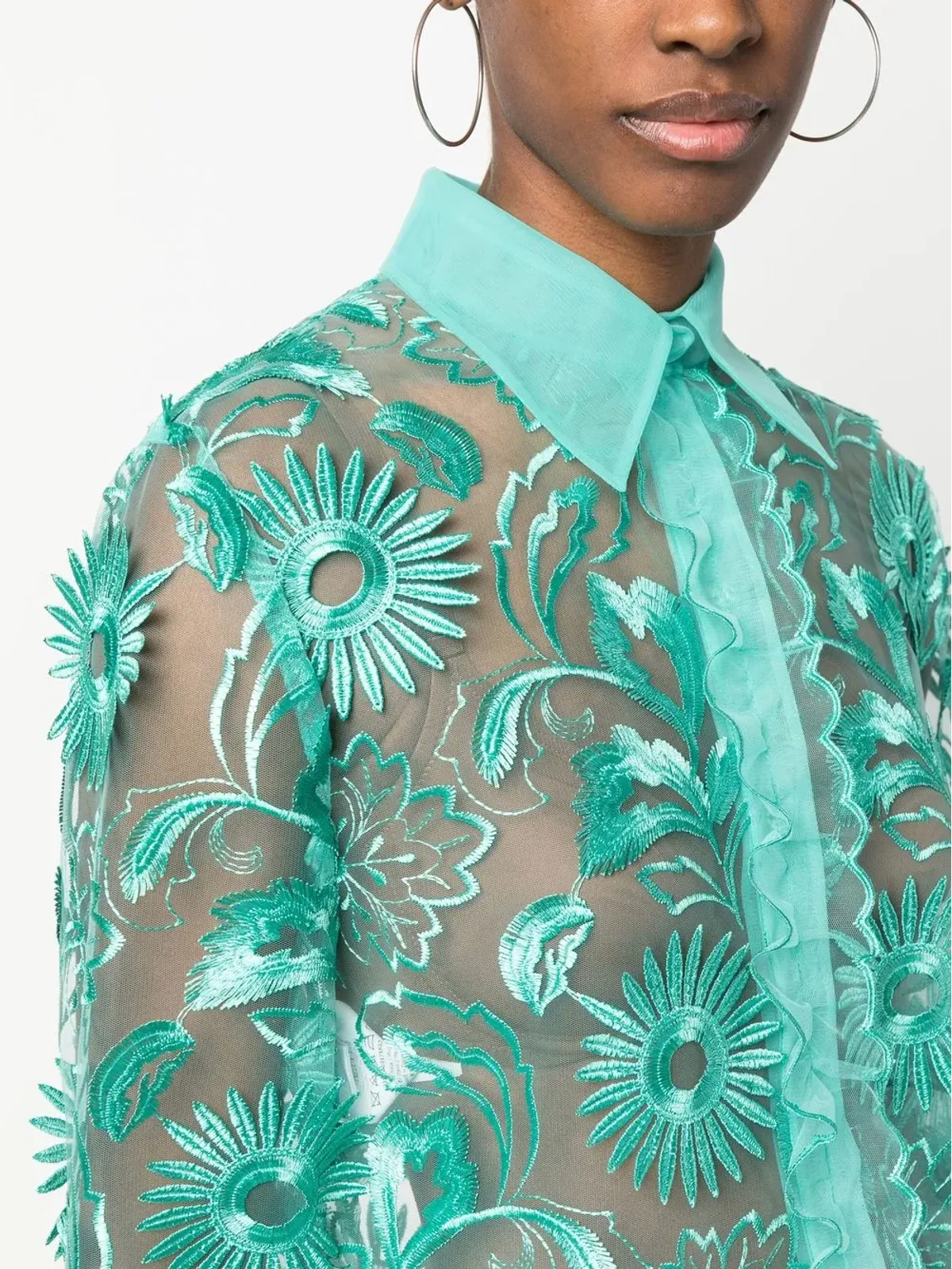 Alberta Ferretti 刺繍デザインシャツ - 画像5
