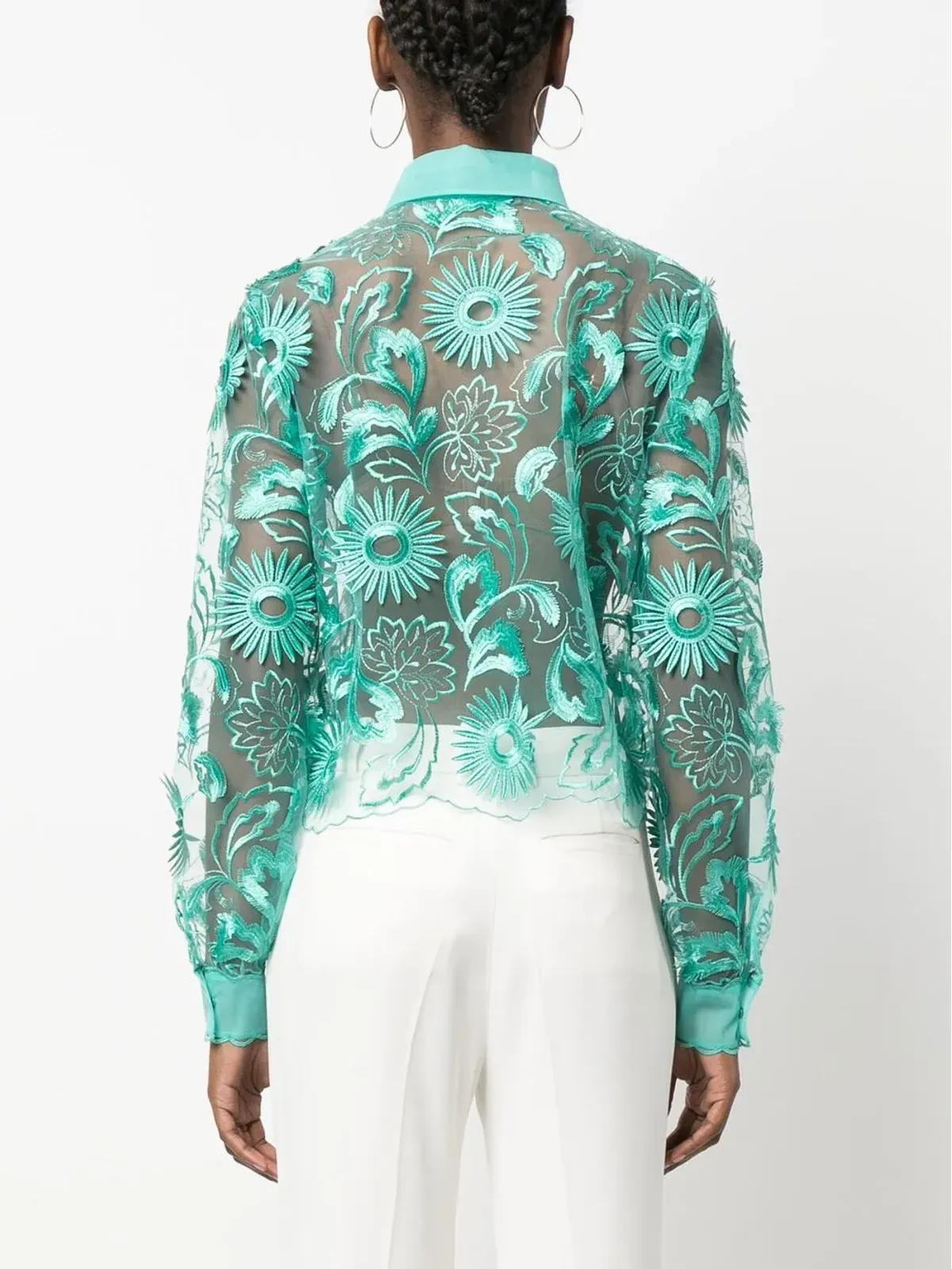 Alberta Ferretti 刺繍デザインシャツ - 画像4
