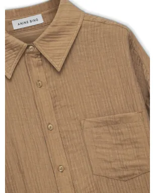 ANINE BING Tio long-sleeve shirt - Brown - サムネイル4