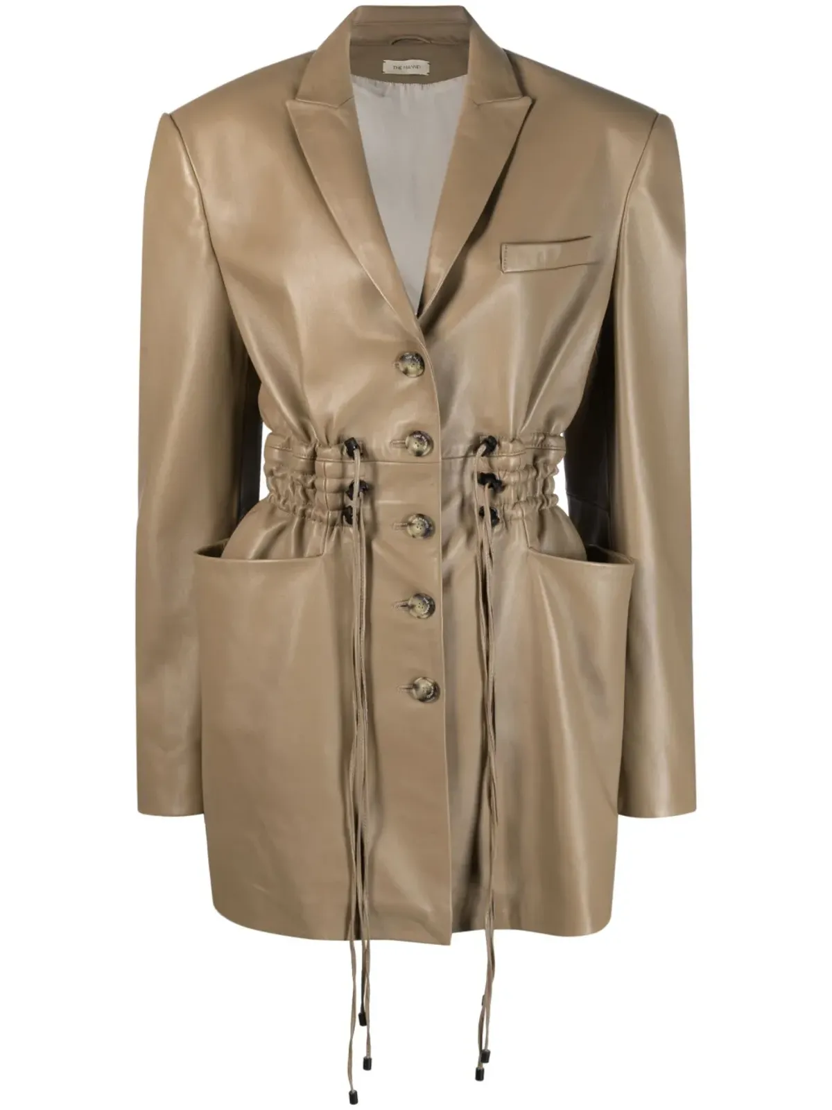 The Mannei Irbid leather blazer dress - Brown - 画像1