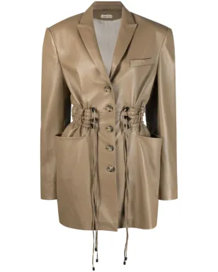 The Mannei Irbid leather blazer dress - Brown - サムネイル1