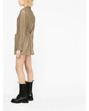 The Mannei Irbid leather blazer dress - Brown - サムネイル3