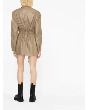 The Mannei Irbid leather blazer dress - Brown - サムネイル4