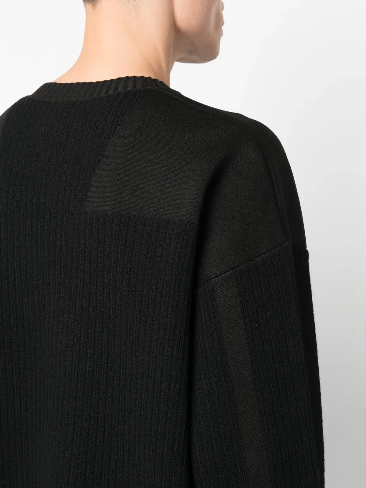 Y-3 リブ編みパネル付きセーター - 画像5