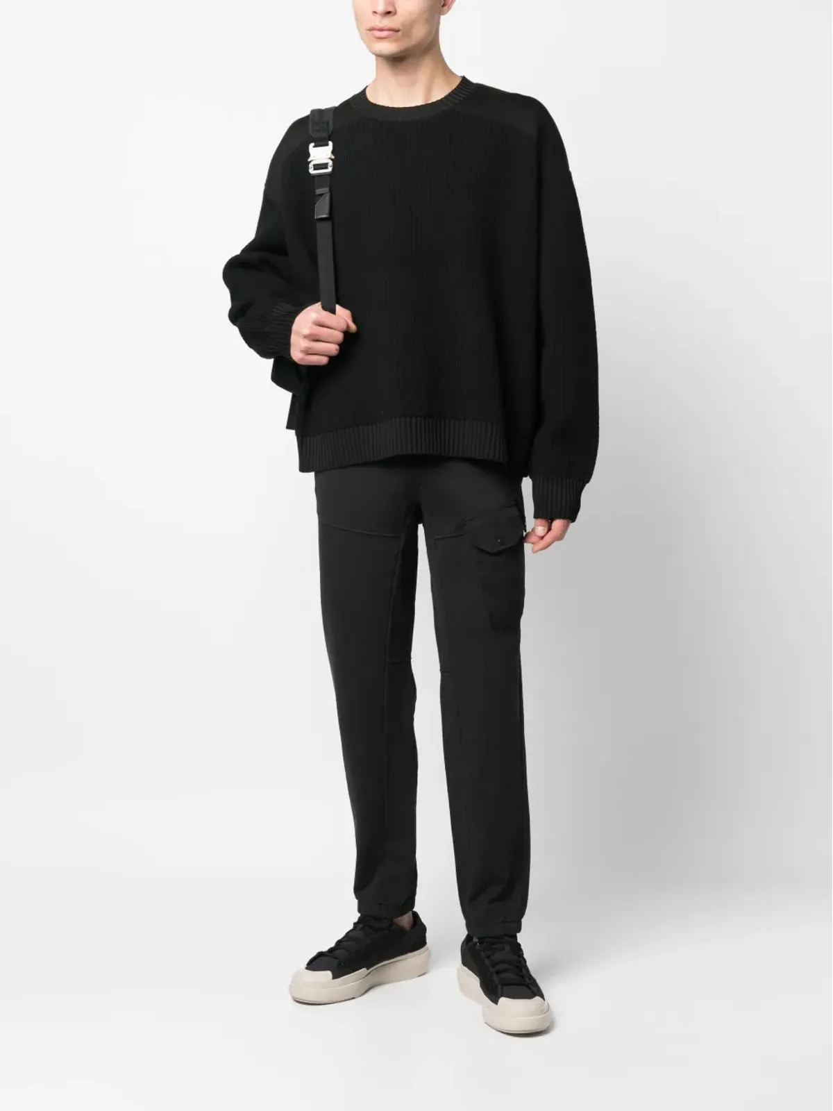 Y-3 リブ編みパネル付きセーター - 画像2