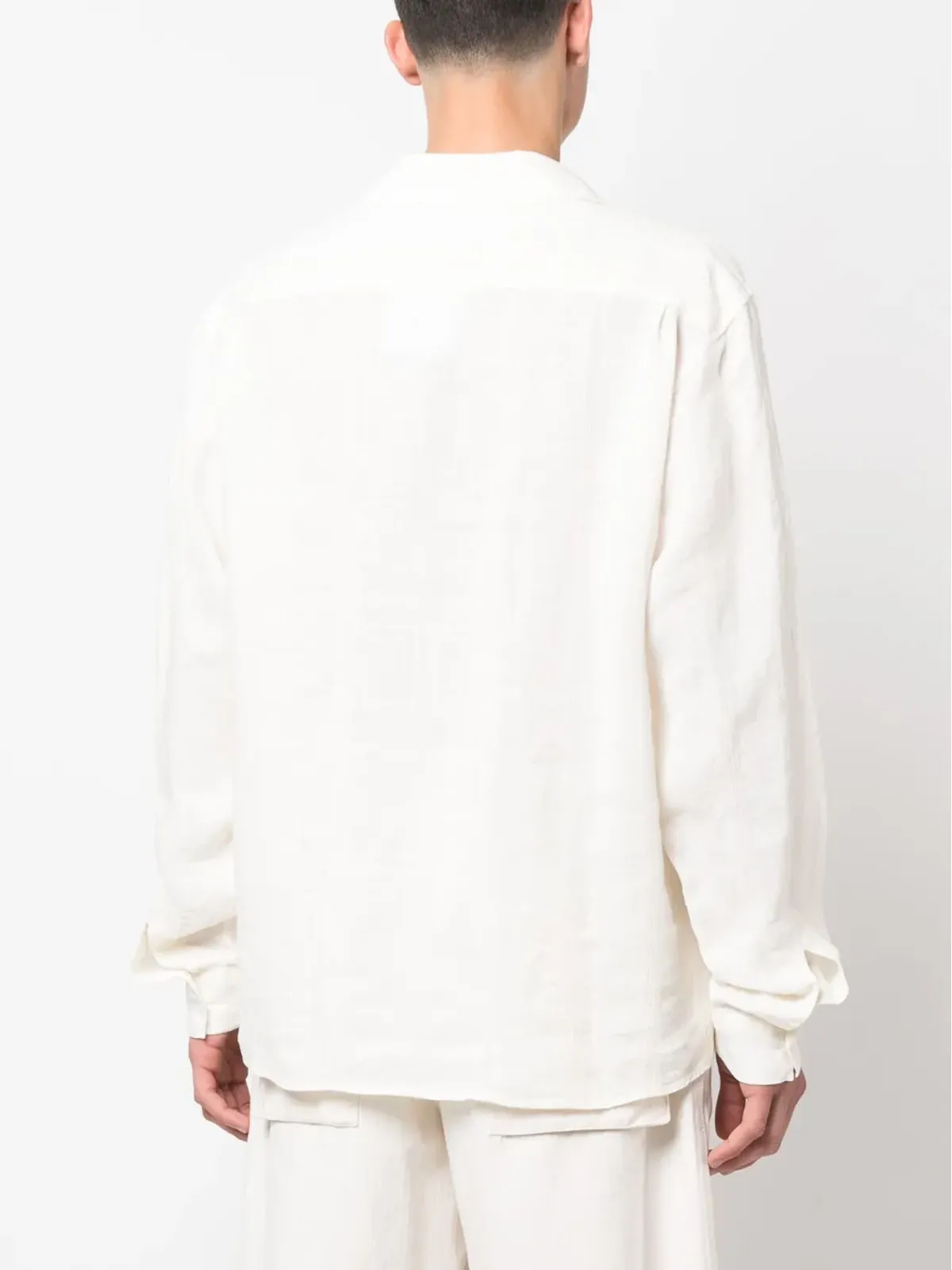 Orlebar Brown long-sleeved v-neck shirt - White - 画像4