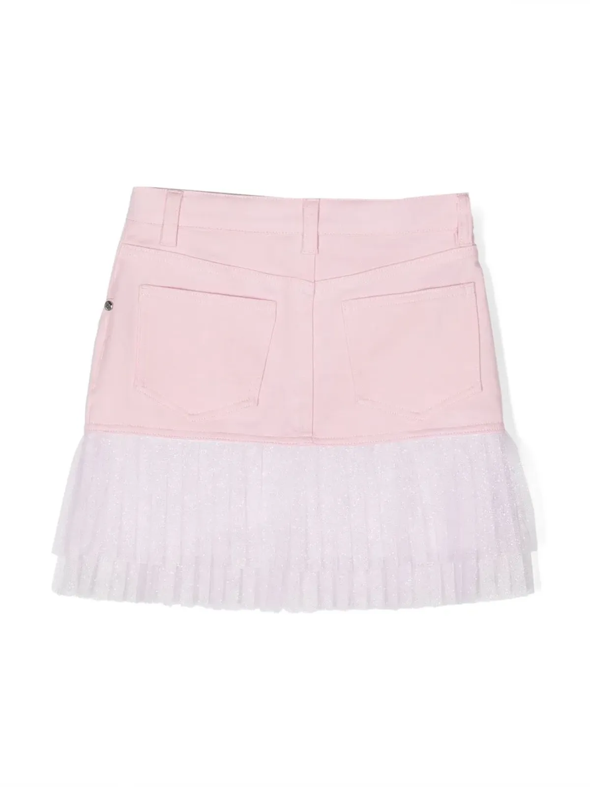 Balmain Kids チュールパネル入りストレッチコットンスカート - Pink - 画像2