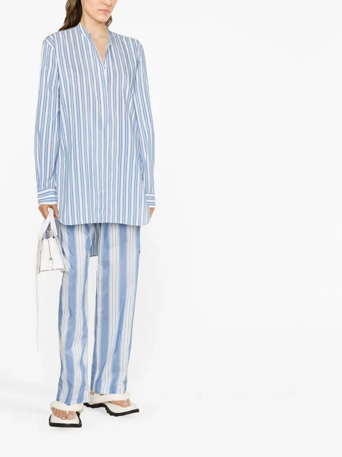 TOTEME 縦ストライプ柄 ロングシャツ - 画像2
