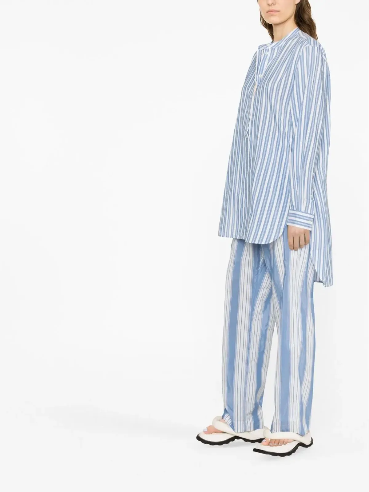 TOTEME 縦ストライプ柄 ロングシャツ - 画像3