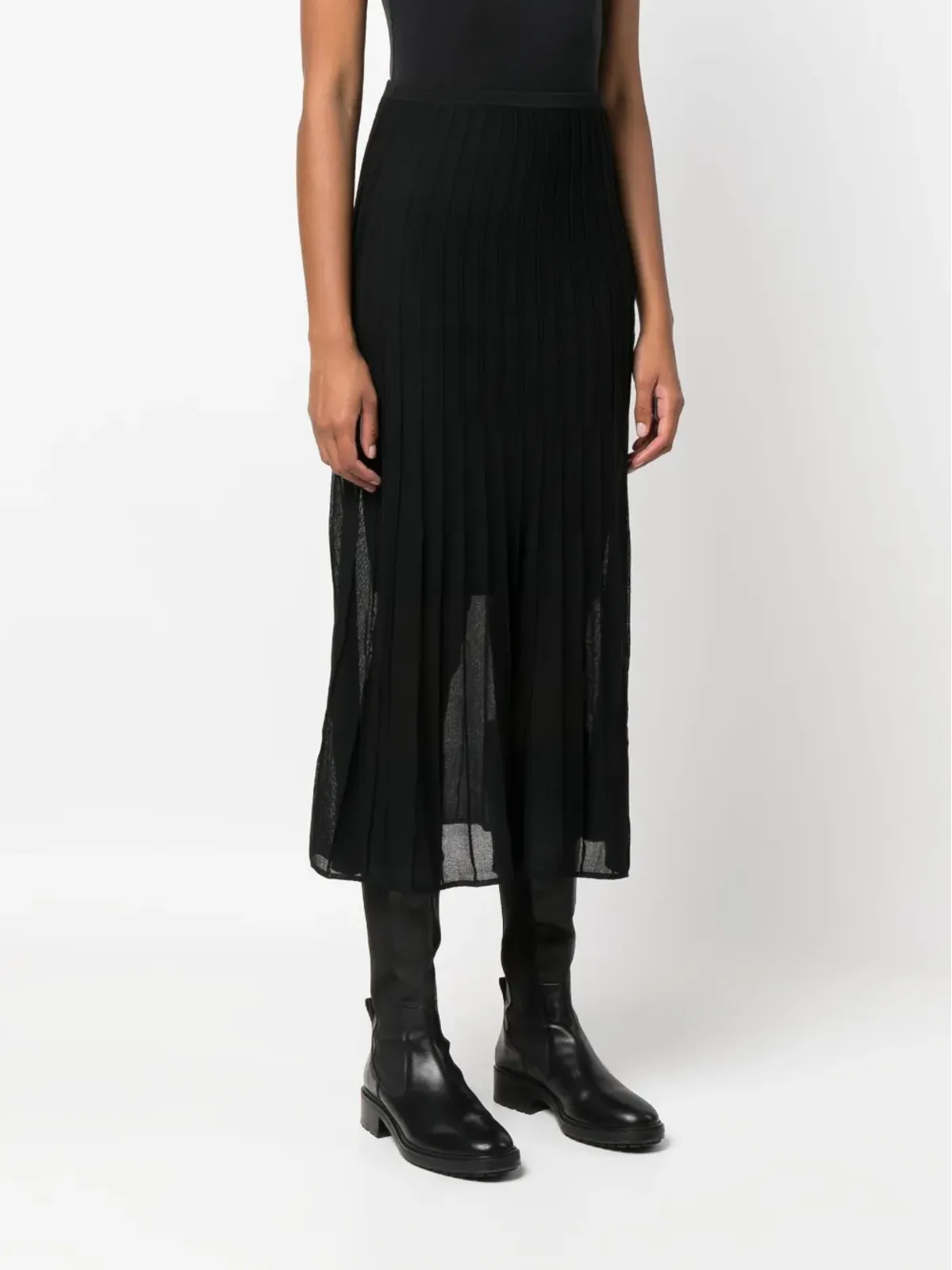 Calvin Klein 半透明素材のプリーツスカート - 画像3