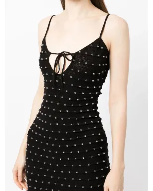 Self-Portrait bead-embellished knitted midi-dress - Black - サムネイル5