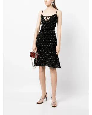 Self-Portrait bead-embellished knitted midi-dress - Black - サムネイル2