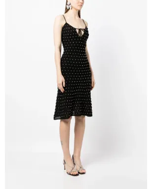 Self-Portrait bead-embellished knitted midi-dress - Black - サムネイル3