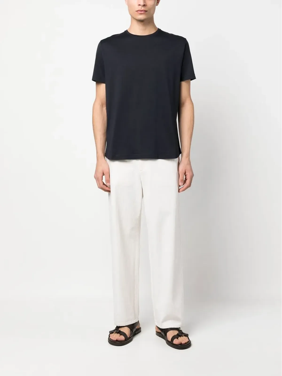 Loro Piana クラシック シルクコットン Tシャツ - ブルー - 画像2