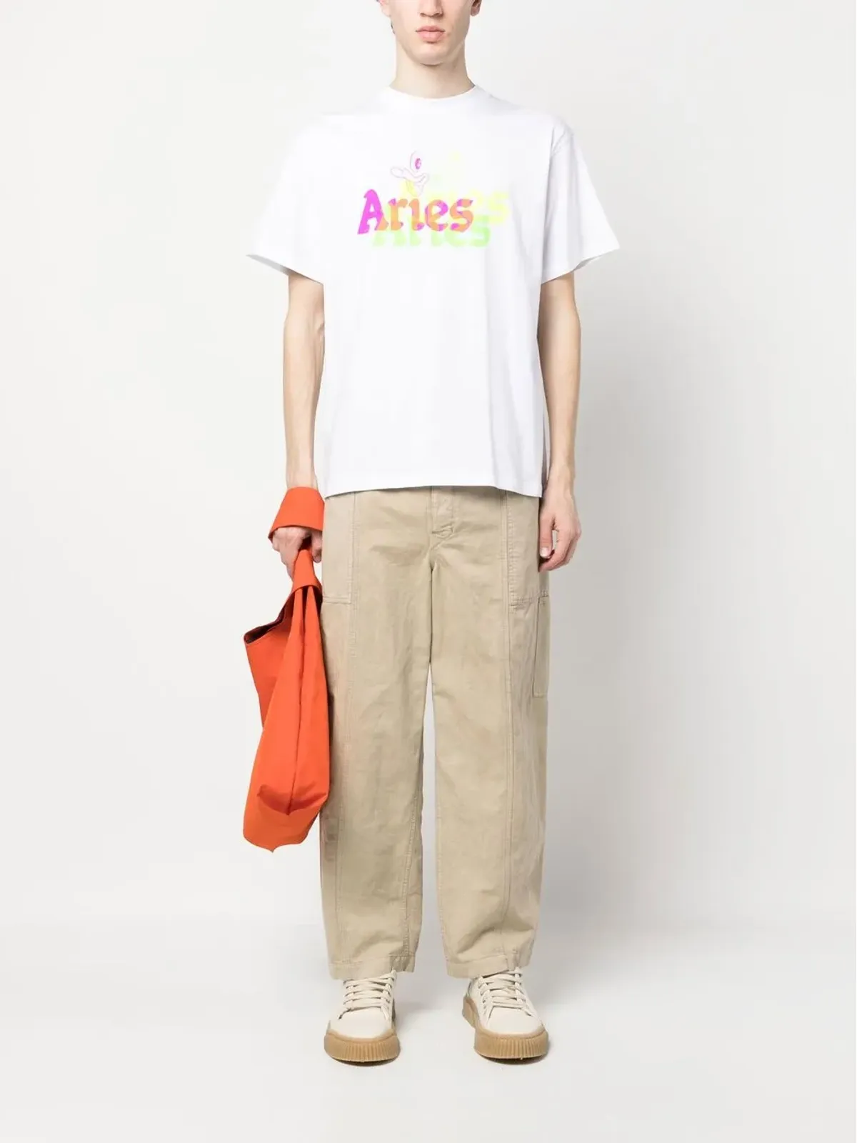 Aries ロゴプリントディテールTシャツ - 画像2