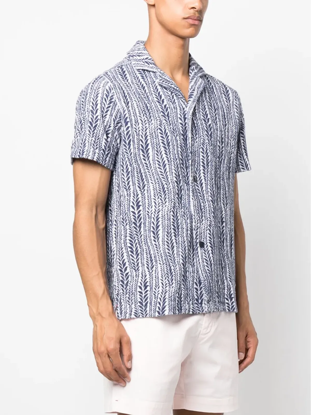 Orlebar Brown Howell Fern コットンシャツ ブルー - 画像3