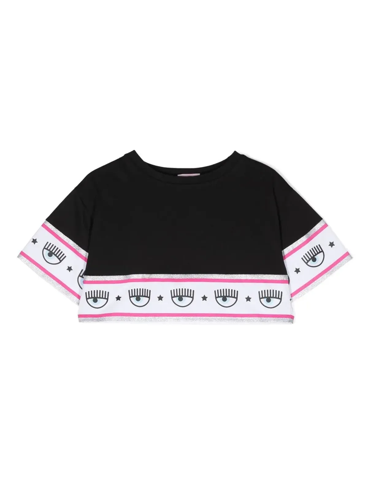Chiara Ferragni Kids ロゴディテール コットン Tシャツ ブラック - 画像1