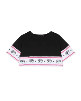 Chiara Ferragni Kids ロゴディテール コットン Tシャツ ブラック - サムネイル1