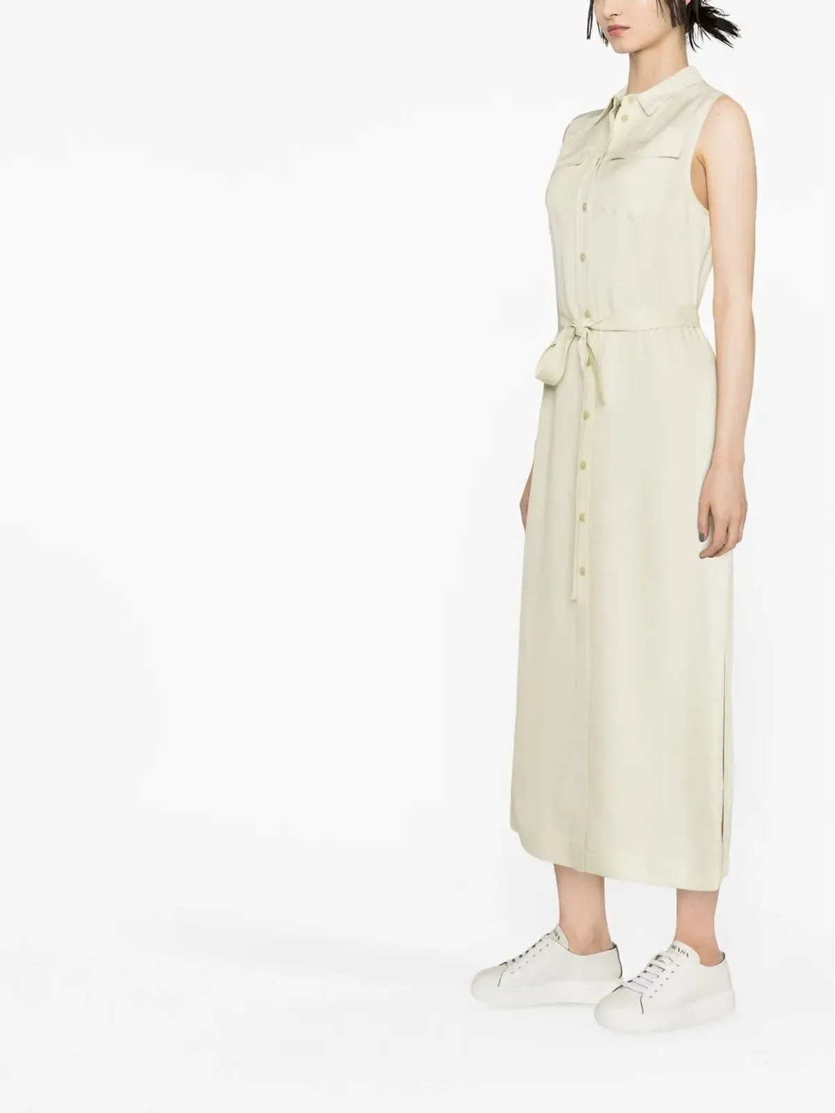 Calvin Klein ベルト付きノースリーブシャツドレス - 画像3