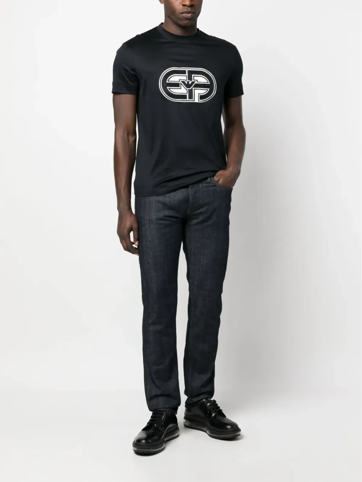 Emporio Armani ダークウォッシュ ストレートレッグ ジーンズ - 画像2