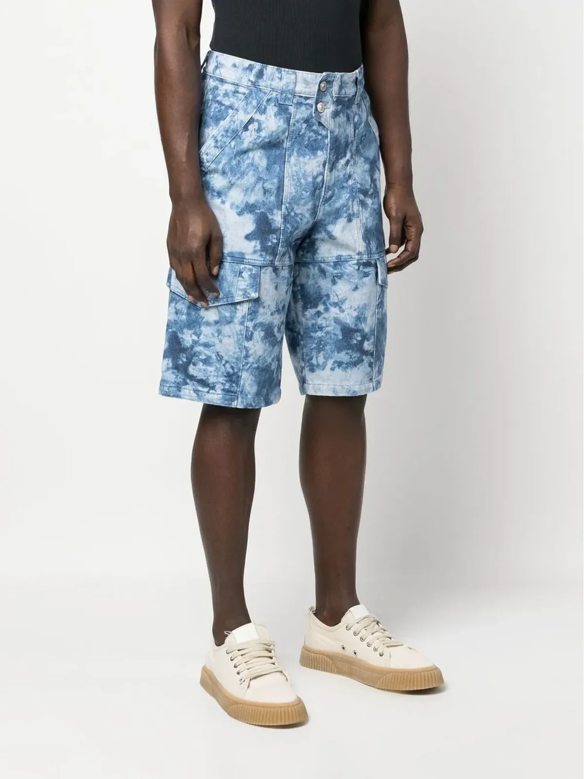 MARANT bleached-effect cargo shorts - Blue - 画像3