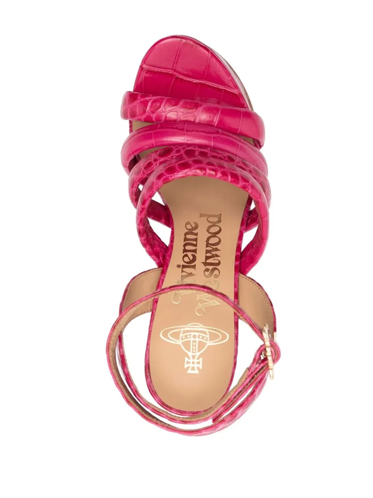 Vivienne Westwood クロコダイル型押しプラットフォームサンダル - 画像4